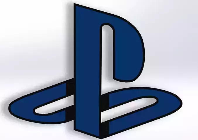 PlayStation logo wall mount PS symbol  3D print model