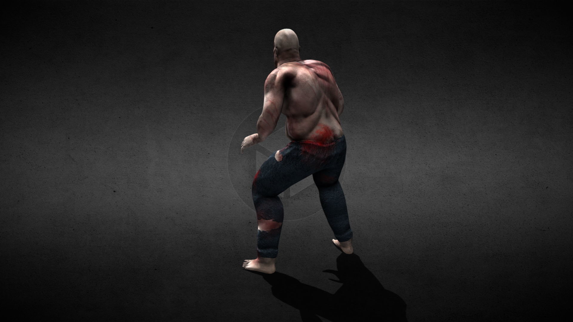 Zombie Brute Low-poly 3D model_4
