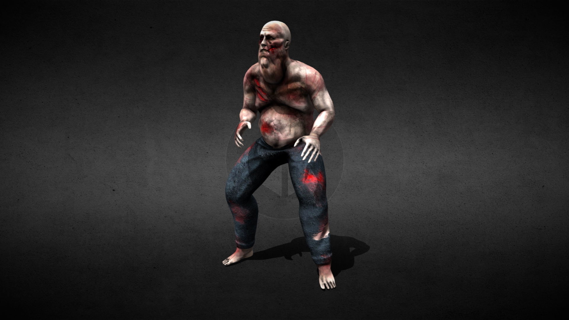 Zombie Brute Low-poly 3D model_6