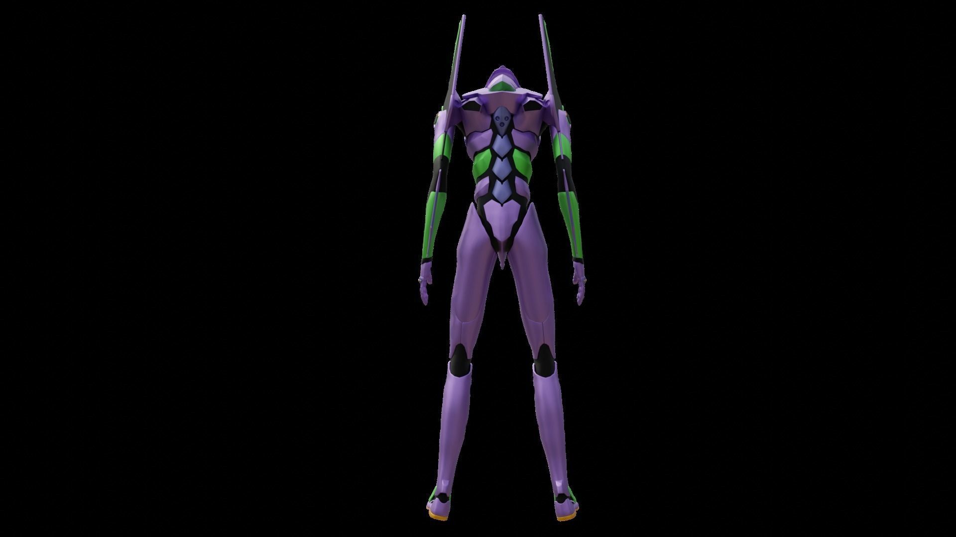 Rigged EVA 01 Unit Neon Genesis Evangelion Low-poly 3D model_36