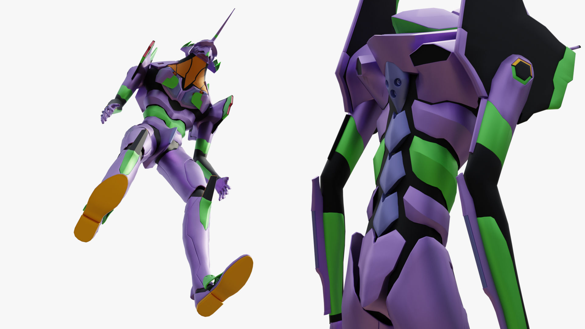 Rigged EVA 01 Unit Neon Genesis Evangelion Low-poly 3D model_11