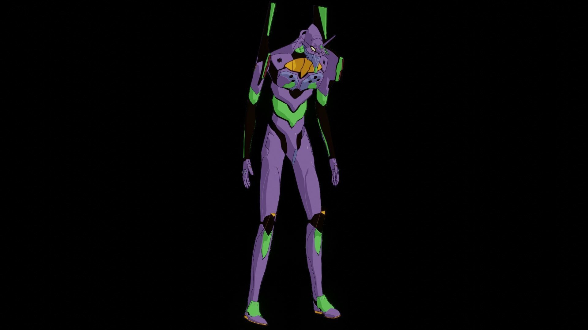 Rigged EVA 01 Unit Neon Genesis Evangelion Low-poly 3D model_44