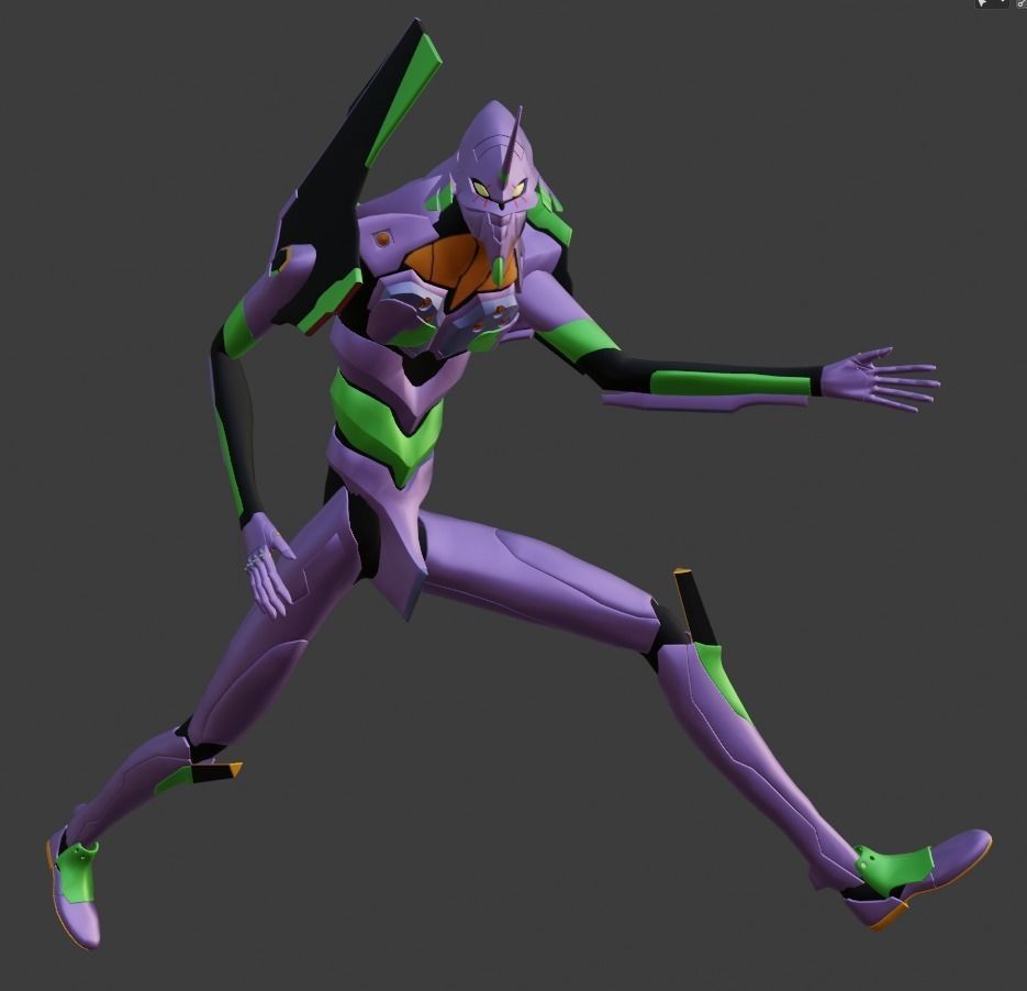 Rigged EVA 01 Unit Neon Genesis Evangelion Low-poly 3D model_20
