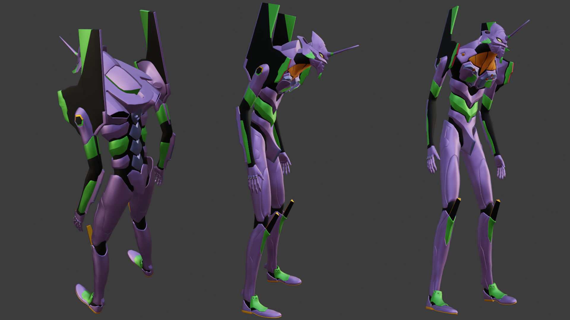 Rigged EVA 01 Unit Neon Genesis Evangelion Low-poly 3D model_14