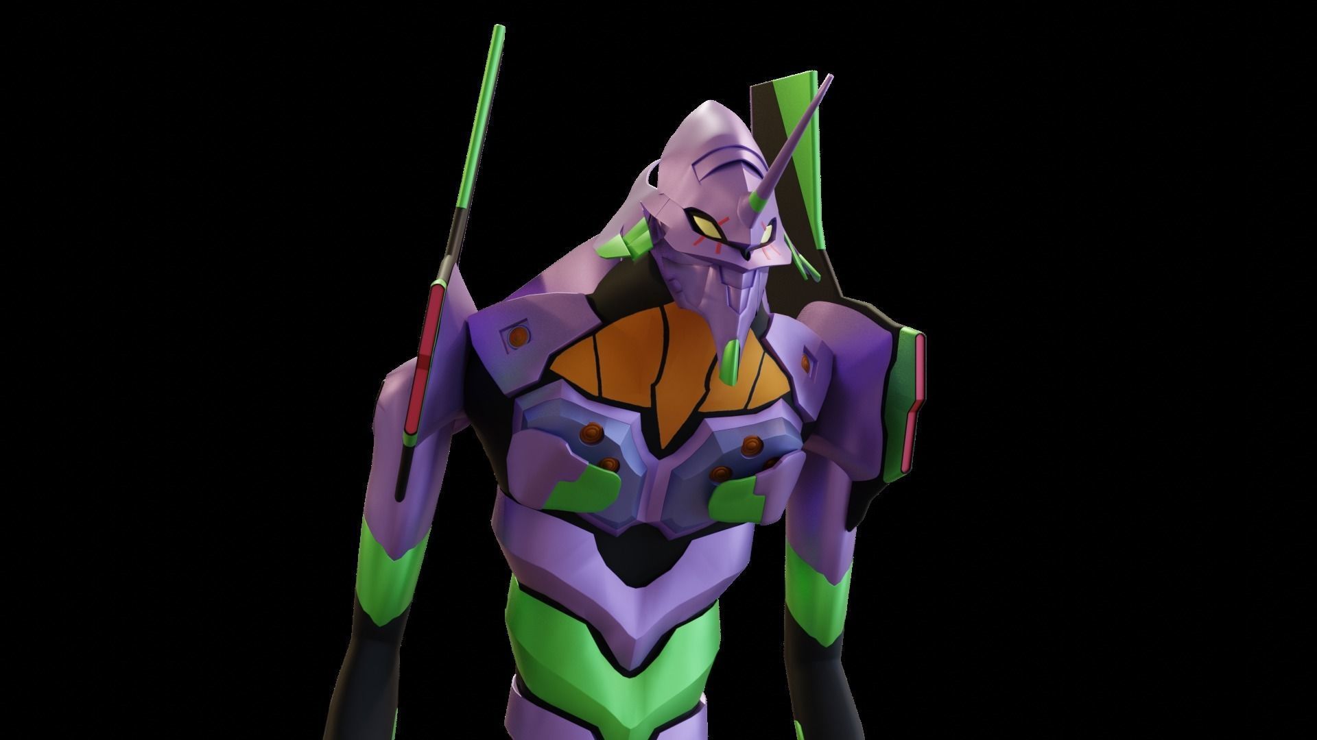 Rigged EVA 01 Unit Neon Genesis Evangelion Low-poly 3D model_31