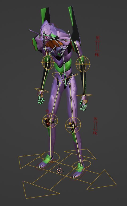Rigged EVA 01 Unit Neon Genesis Evangelion Low-poly 3D model_16
