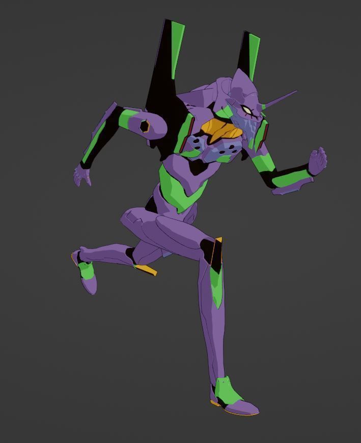 Rigged EVA 01 Unit Neon Genesis Evangelion Low-poly 3D model_53