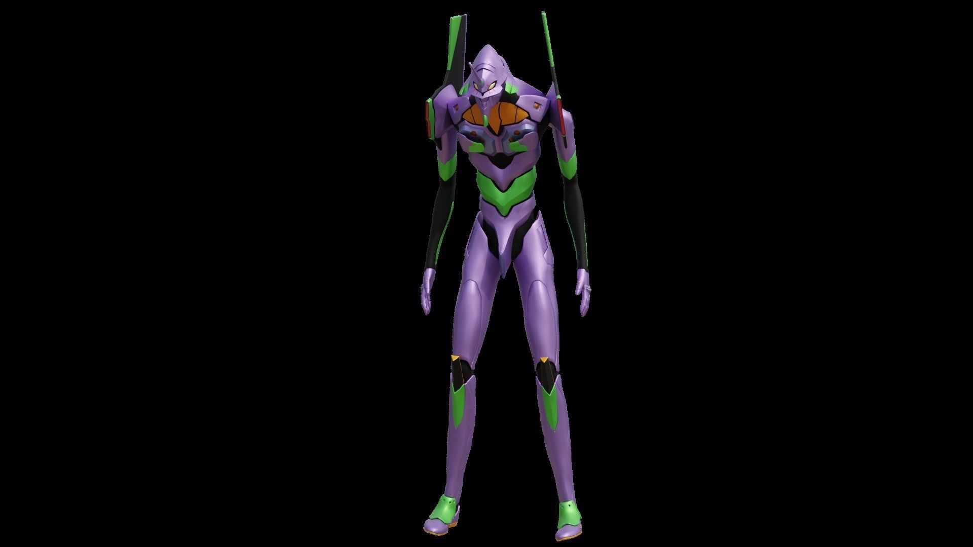 Rigged EVA 01 Unit Neon Genesis Evangelion Low-poly 3D model_33