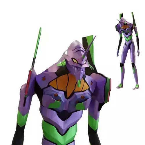 Rigged EVA 01 Unit Neon Genesis Evangelion Low-poly 3D model