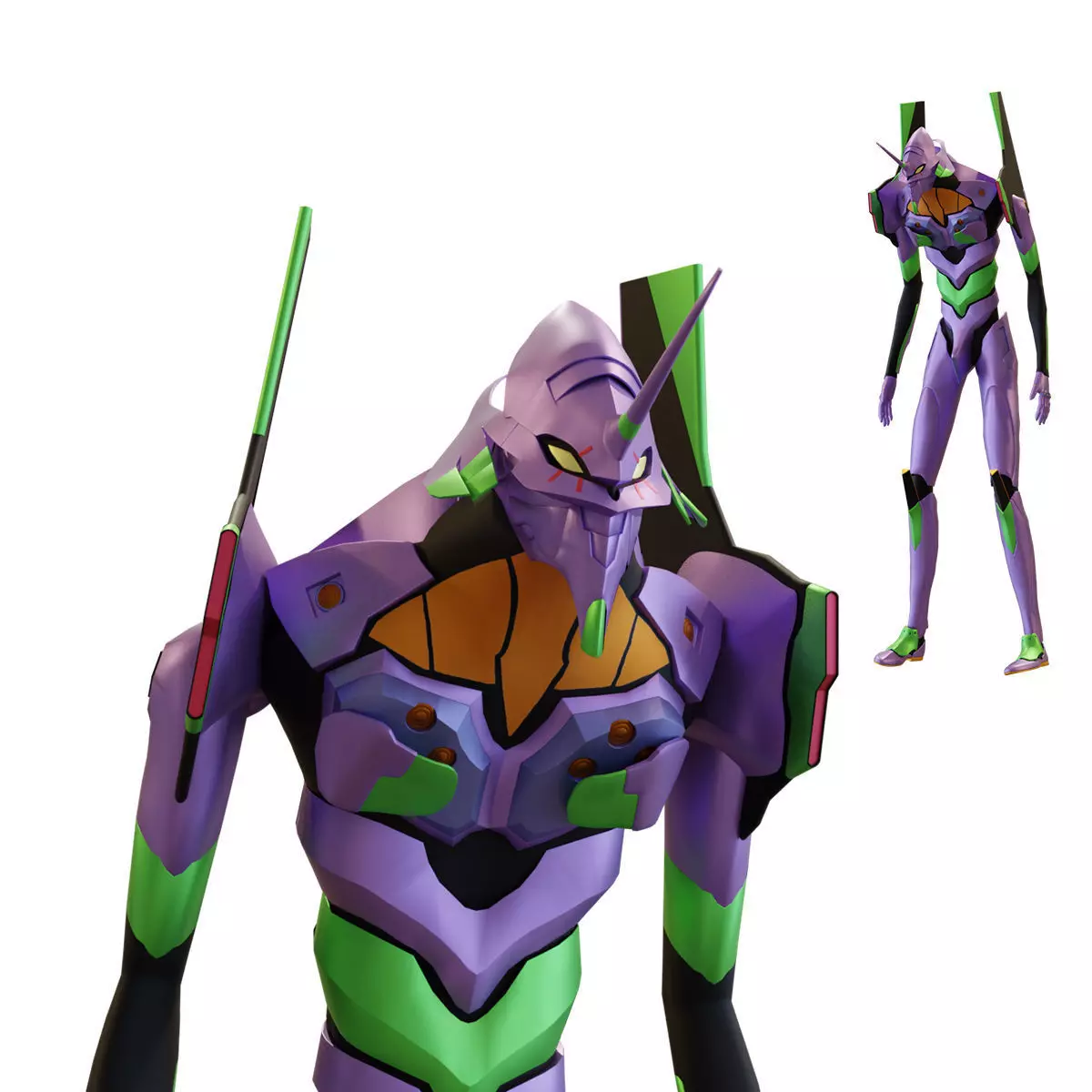 Rigged EVA 01 Unit Neon Genesis Evangelion Low-poly 3D model_0