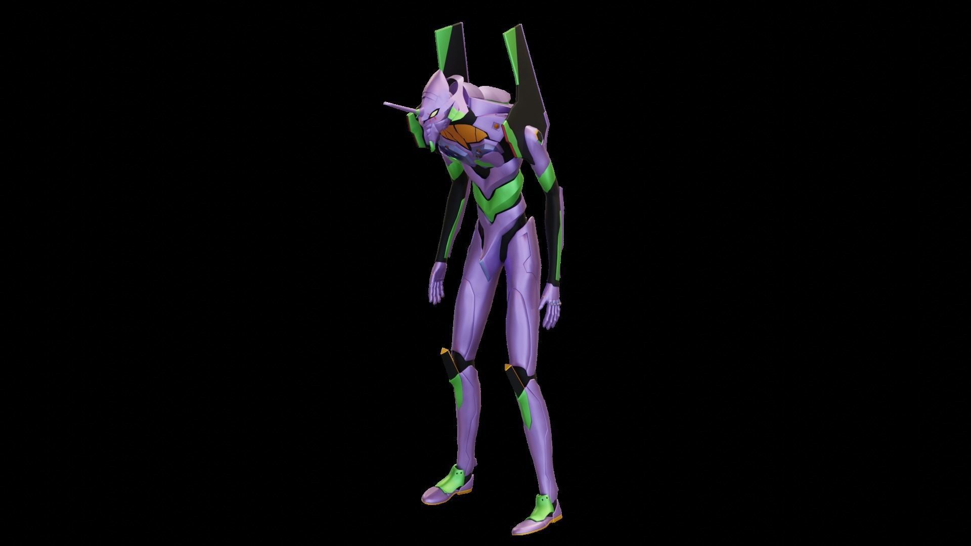 Rigged EVA 01 Unit Neon Genesis Evangelion Low-poly 3D model_32