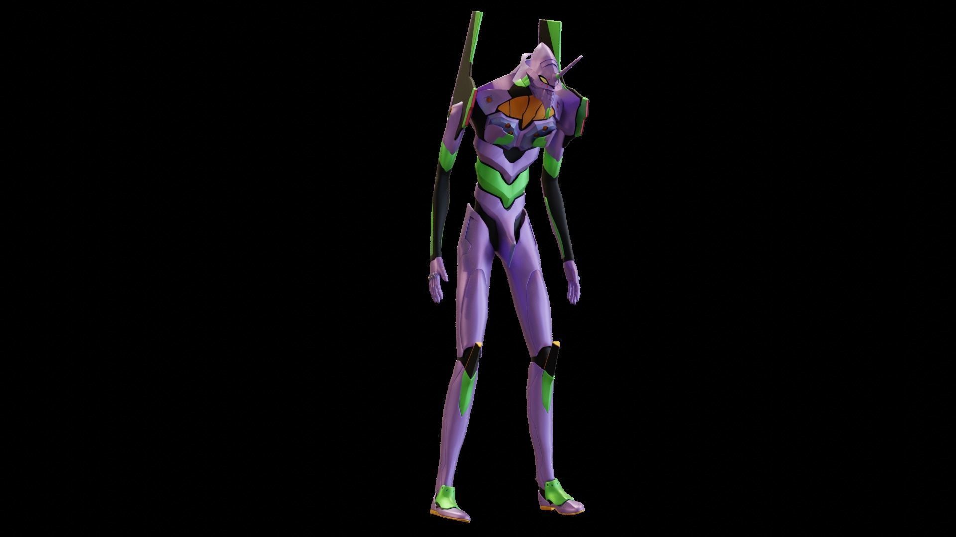 Rigged EVA 01 Unit Neon Genesis Evangelion Low-poly 3D model_29