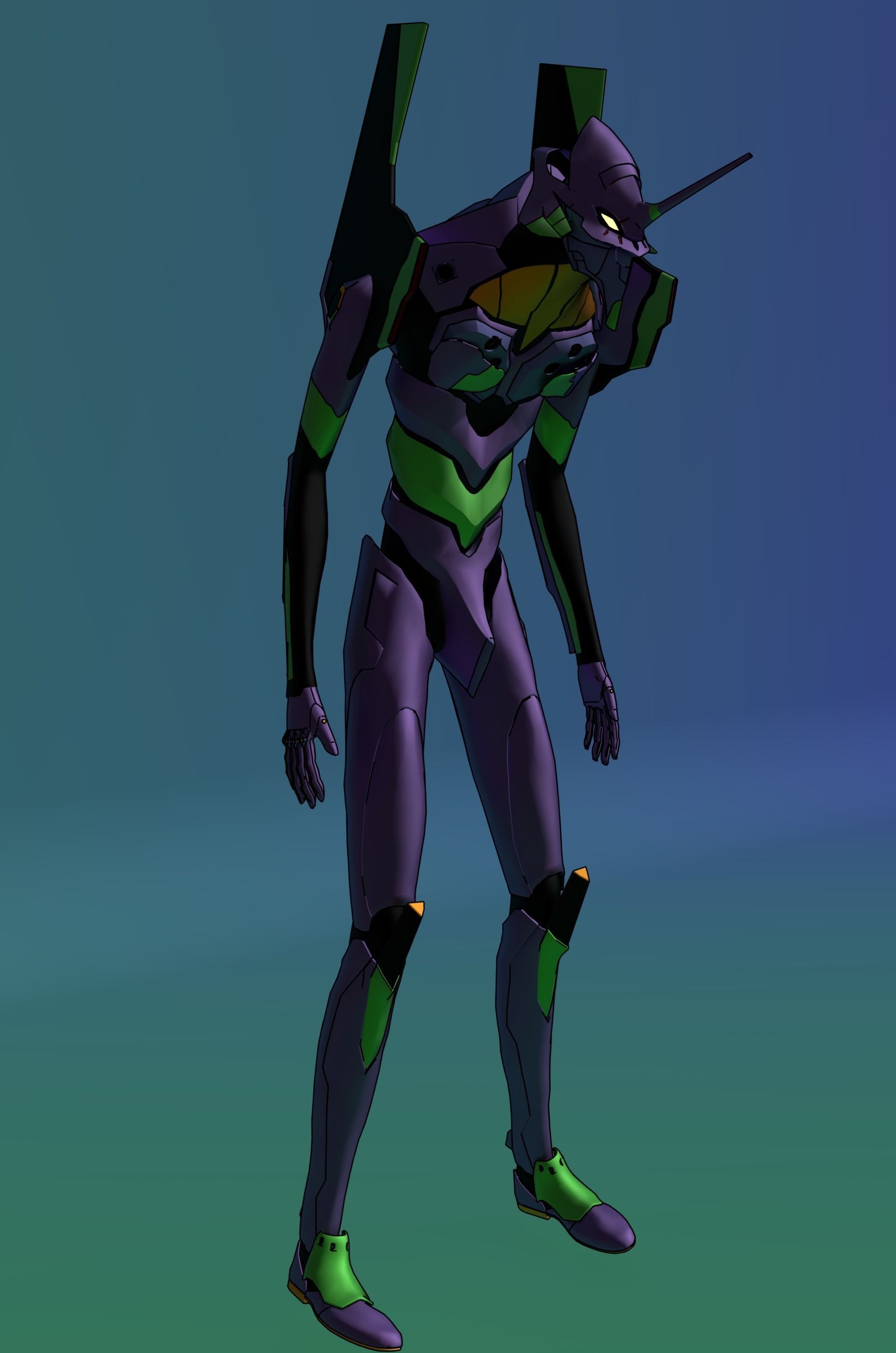 Rigged EVA 01 Unit Neon Genesis Evangelion Low-poly 3D model_5