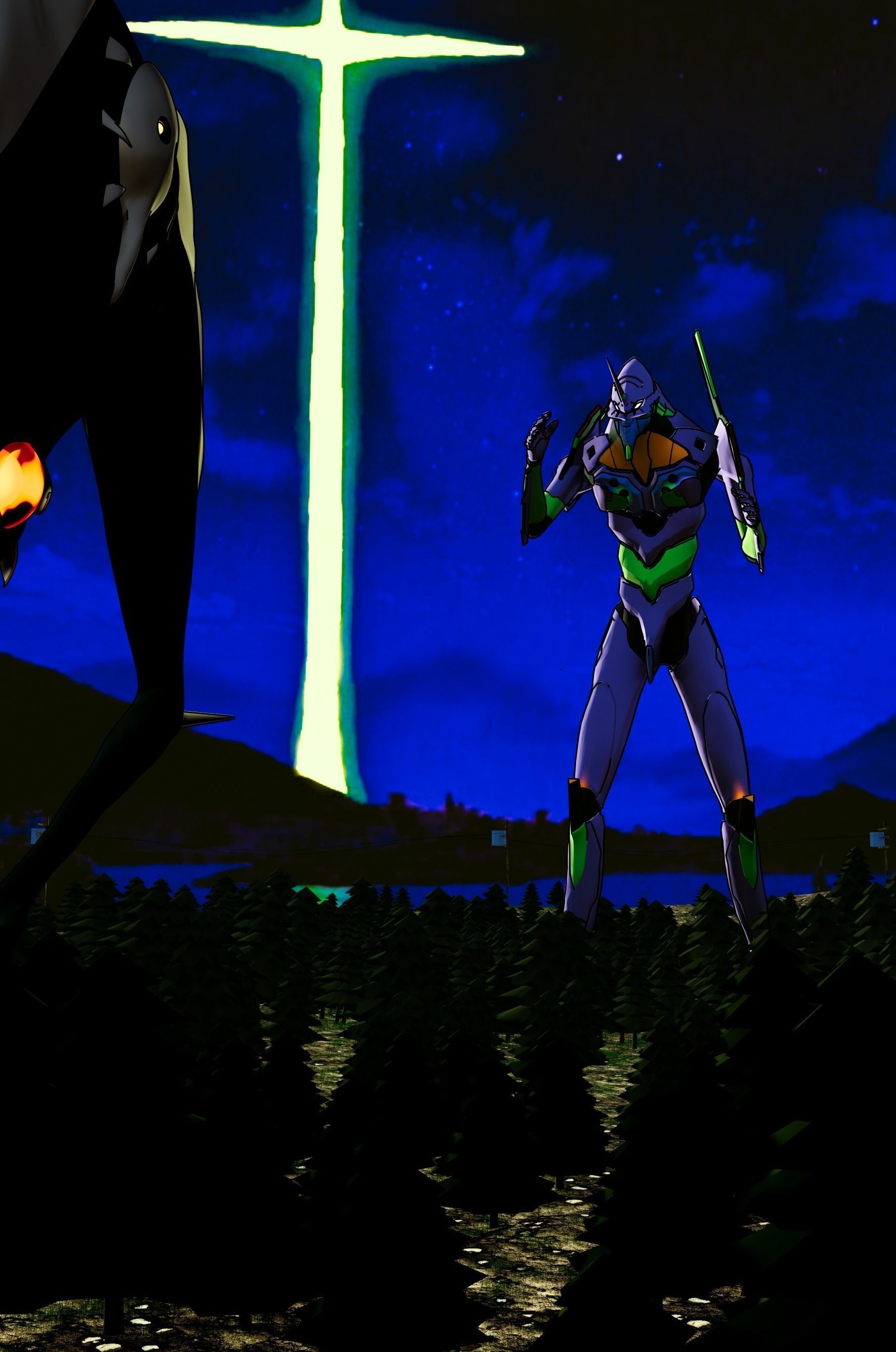 Rigged EVA 01 Unit Neon Genesis Evangelion Low-poly 3D model_4