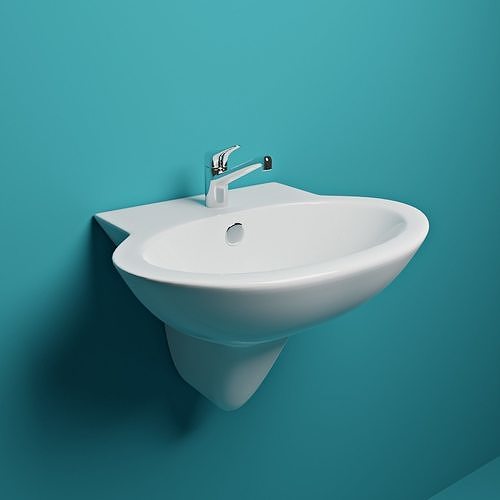 3D Handwash 3D Model bathroom sink on wall 3D model