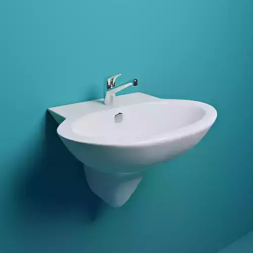 3D Handwash 3D Model bathroom sink on wall 3D model