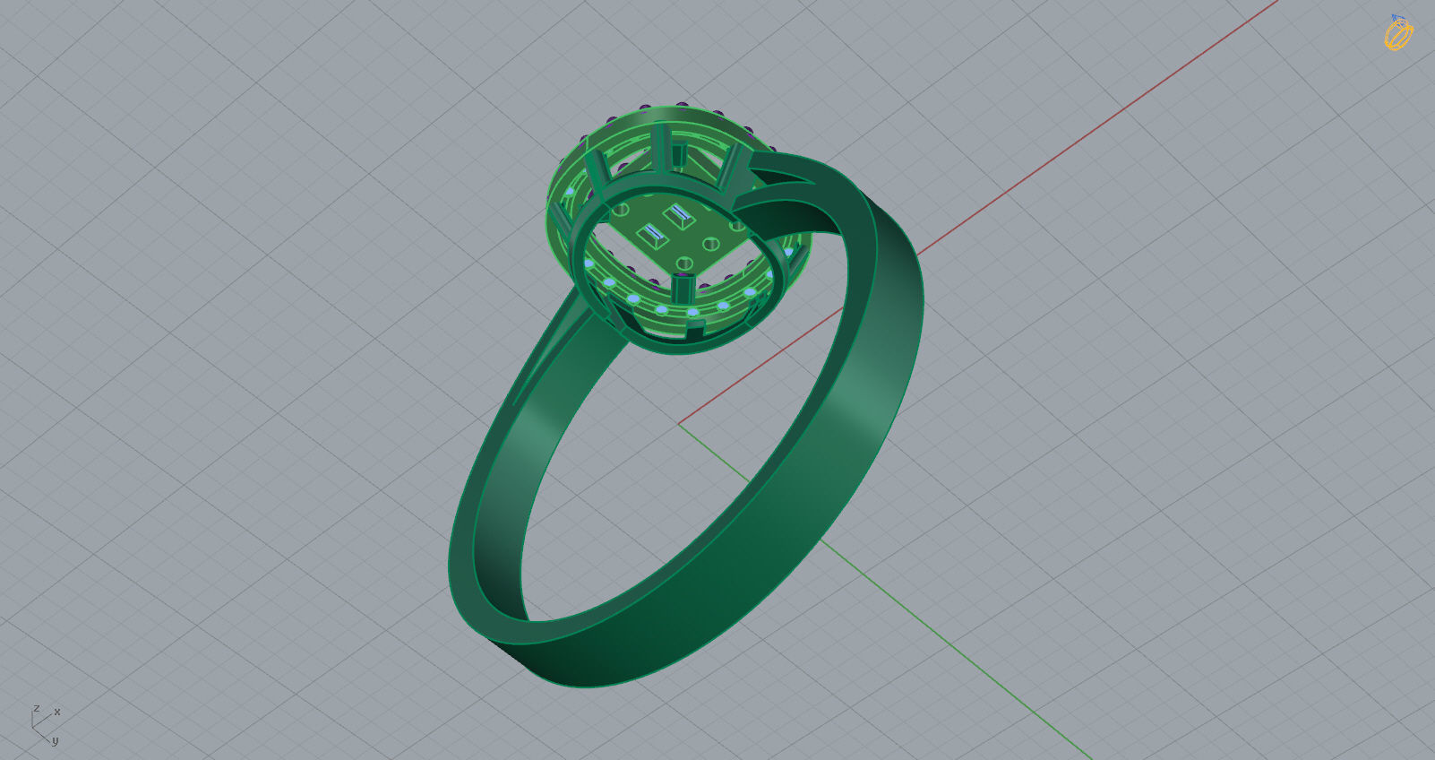 M1299004 Baguette ring 3D print model_9