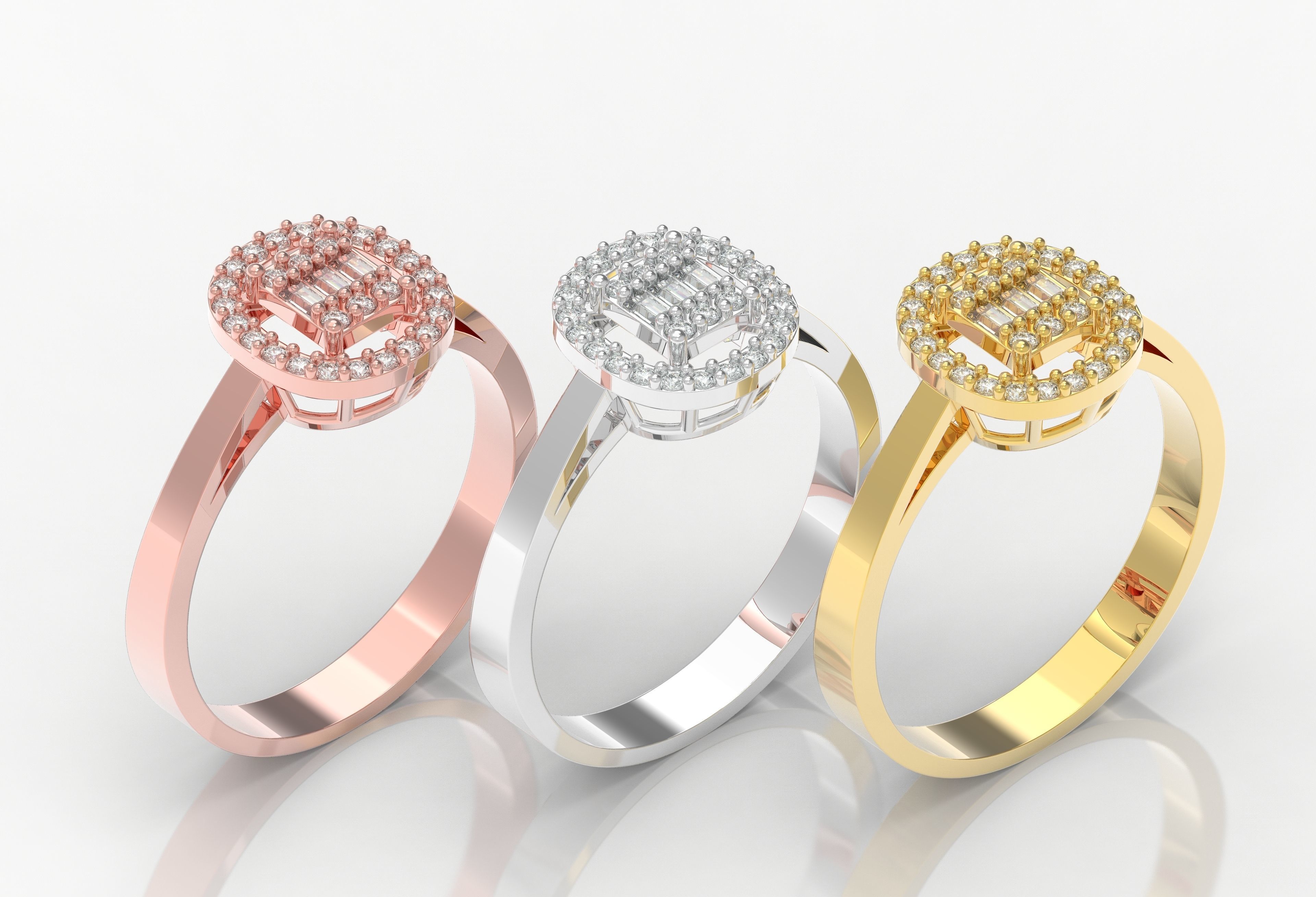 M1299004 Baguette ring 3D print model_2