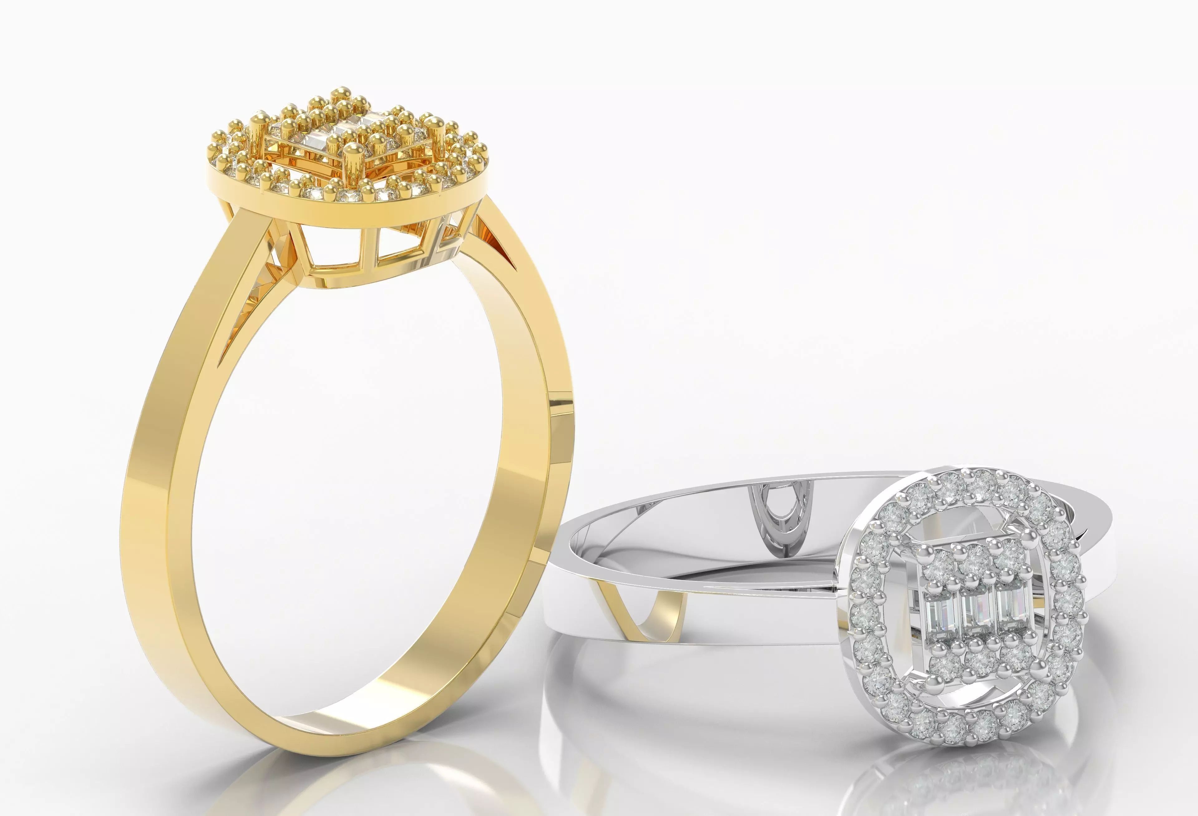 M1299004 Baguette ring 3D print model_0