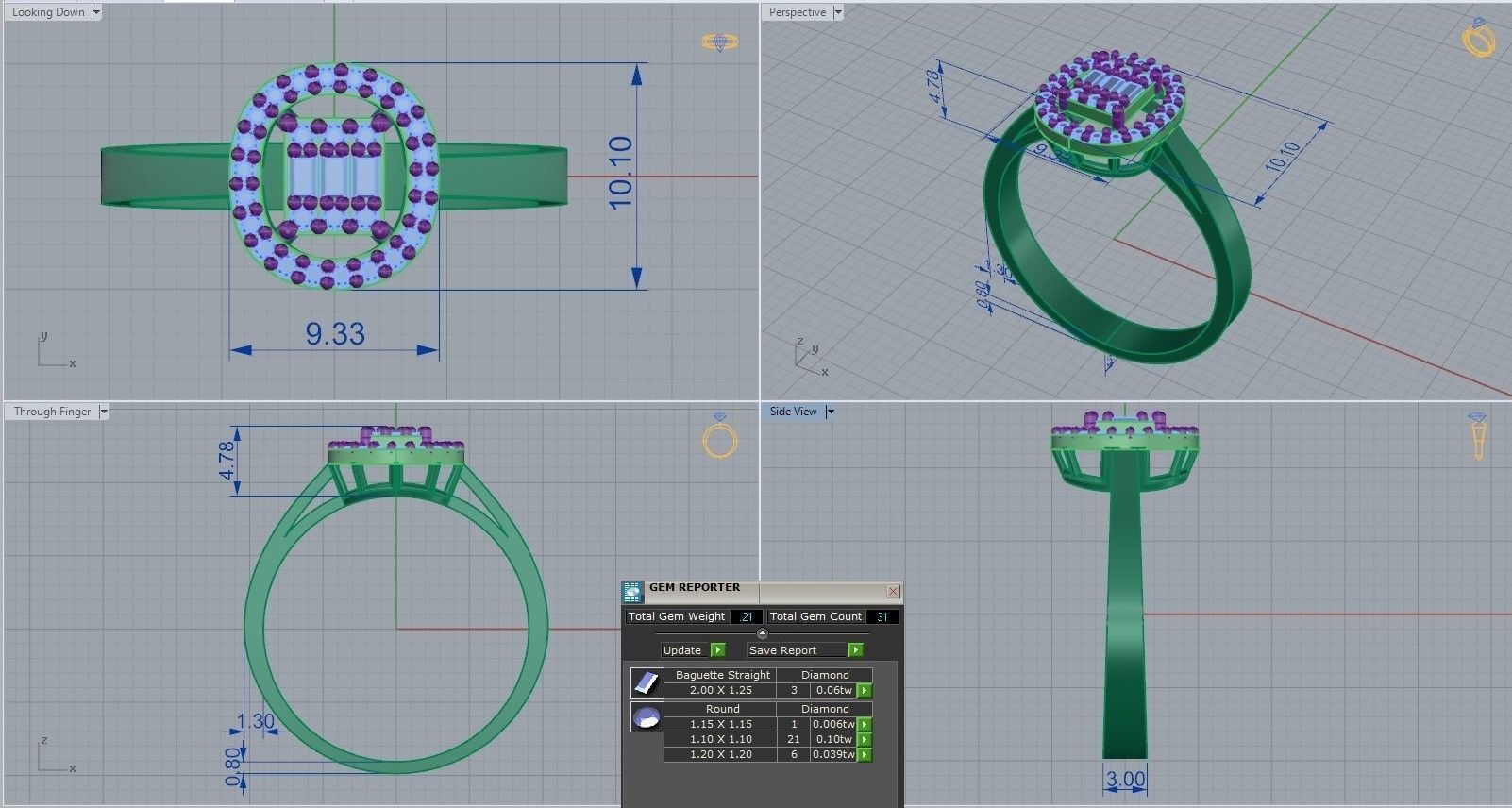 M1299004 Baguette ring 3D print model_10