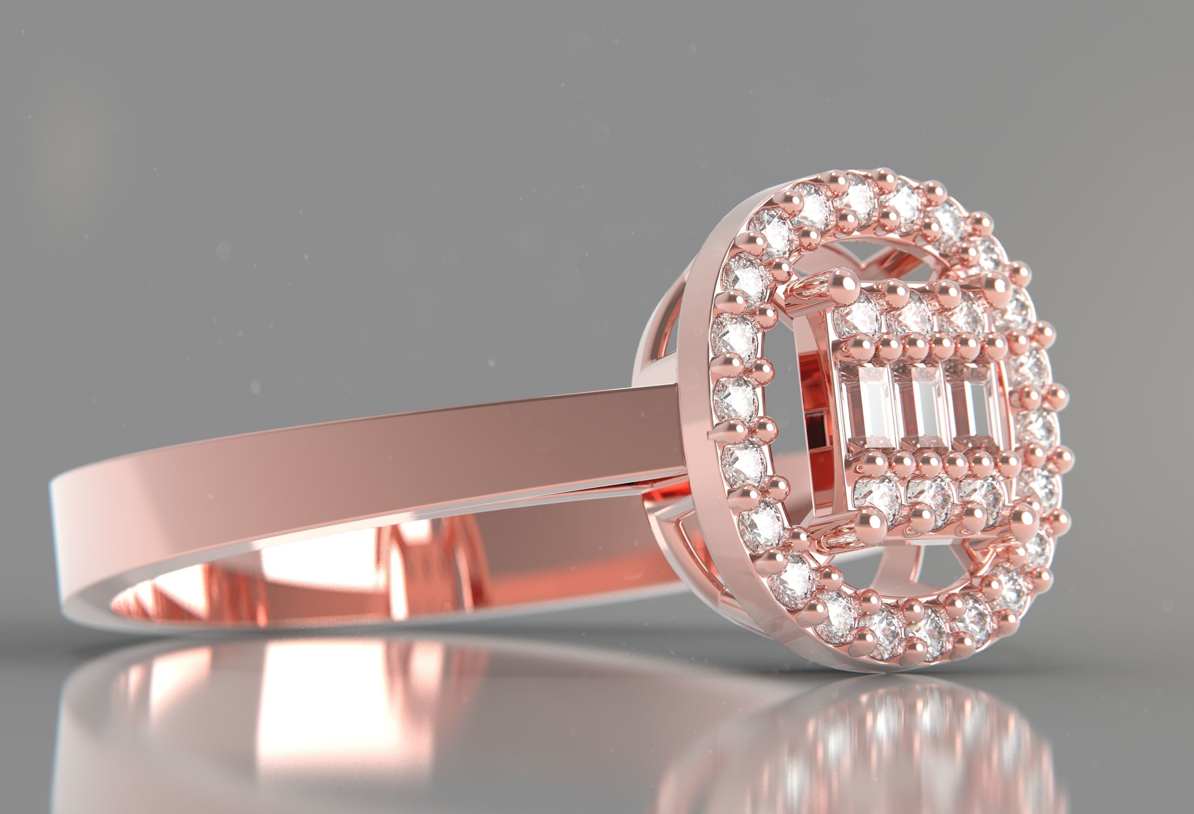 M1299004 Baguette ring 3D print model_7