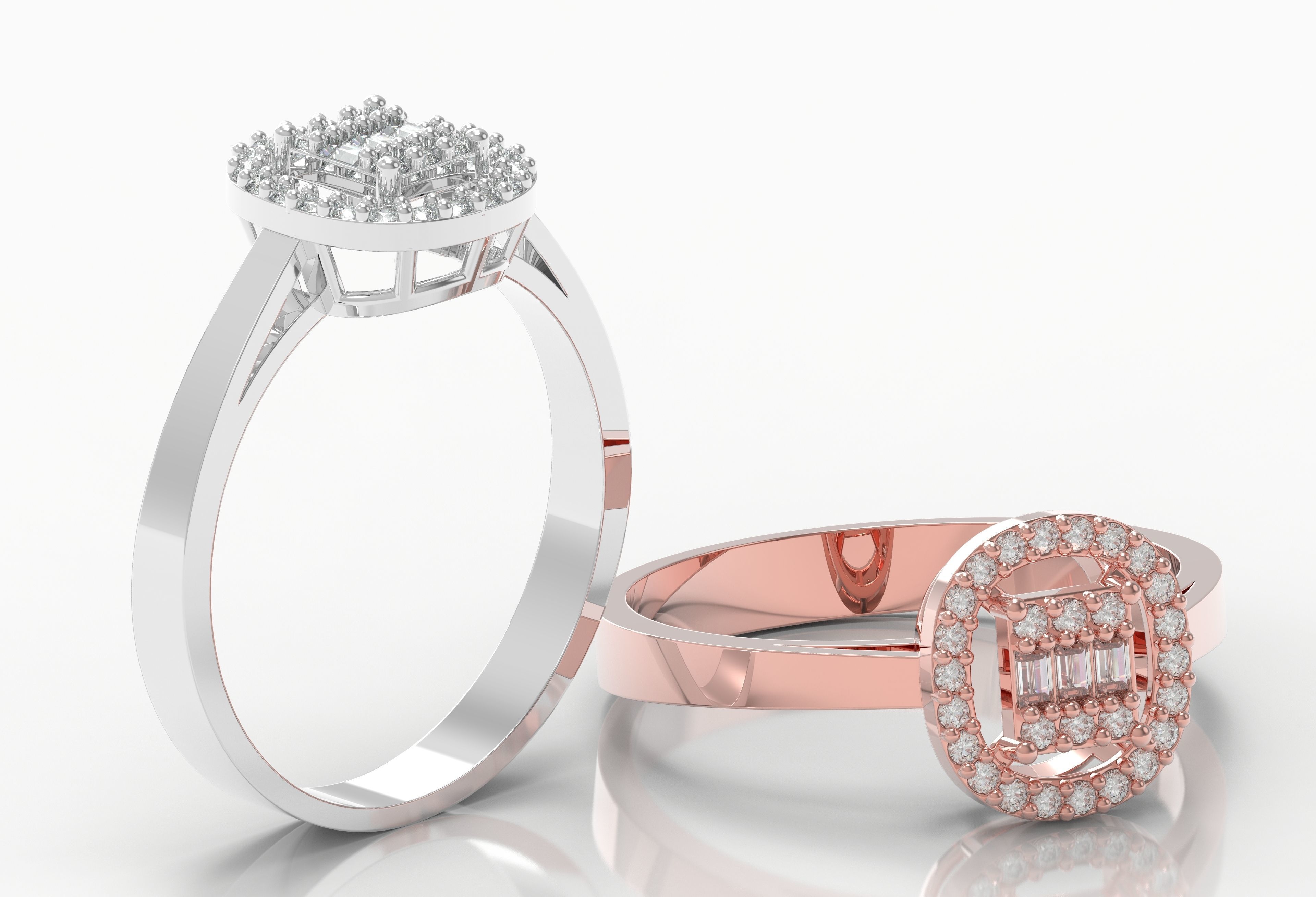 M1299004 Baguette ring 3D print model_1