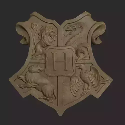 Low poly game-ready Hogwarts Emblem