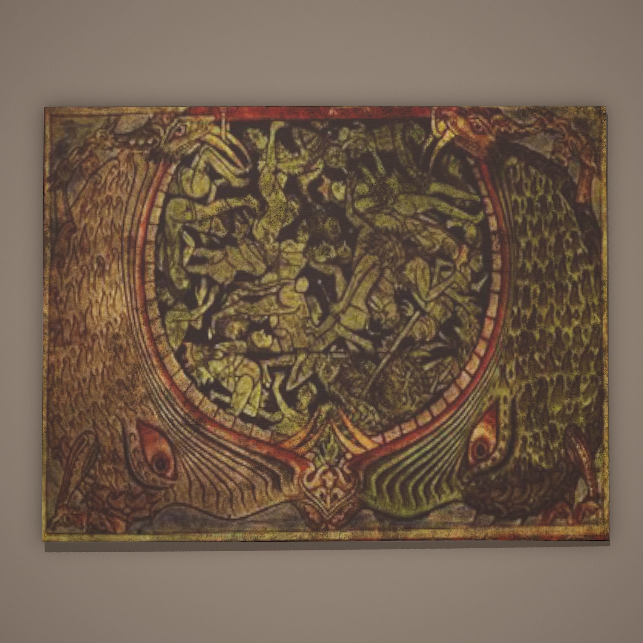 Medieval Monsters Painting Low-poly 3D model_9