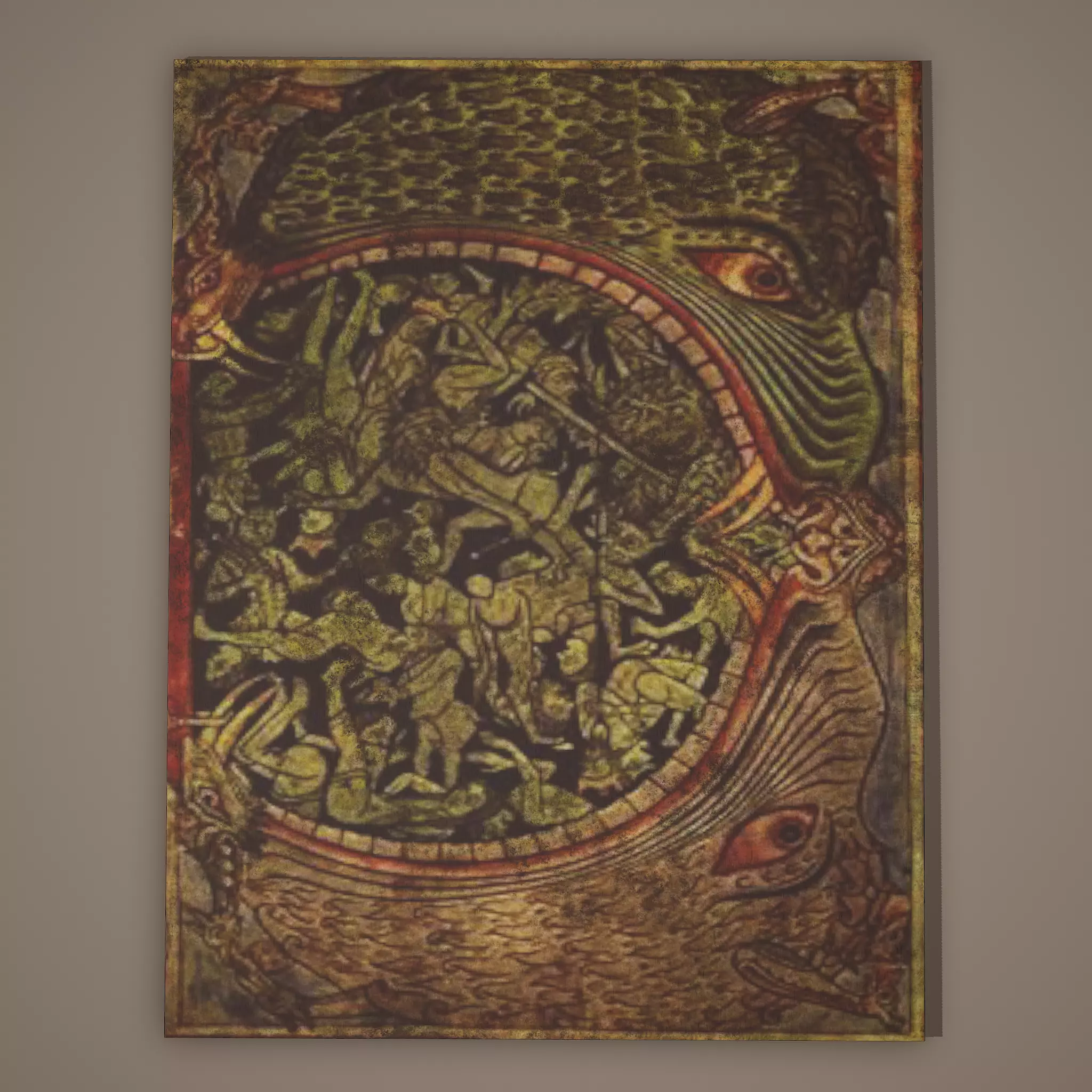 Medieval Monsters Painting Low-poly 3D model_0