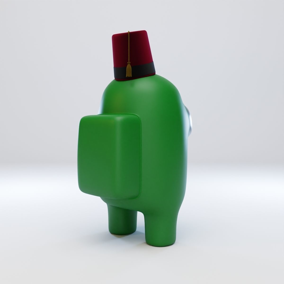 Among Us Fez Character 3D model_6