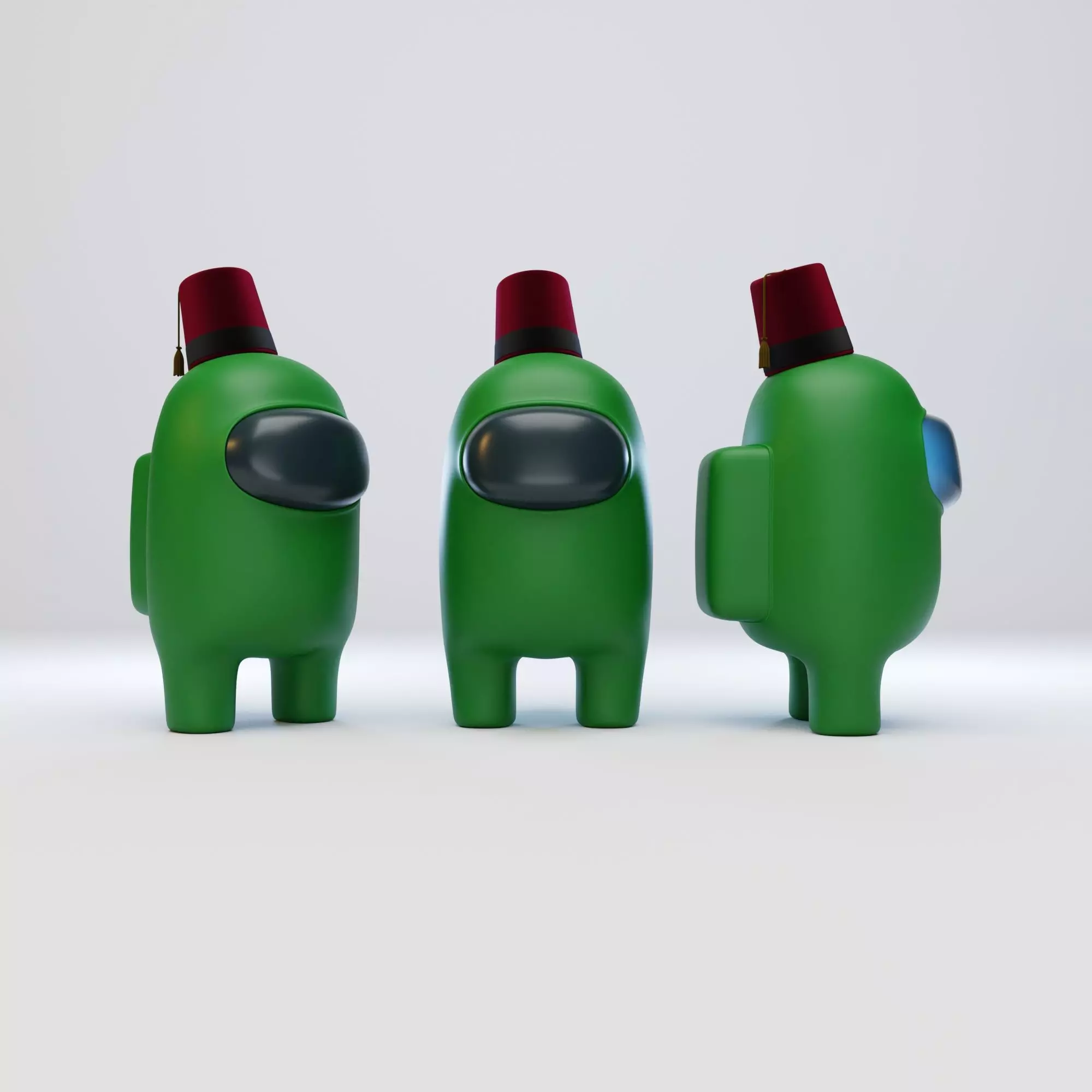 Among Us Fez Character 3D model_0