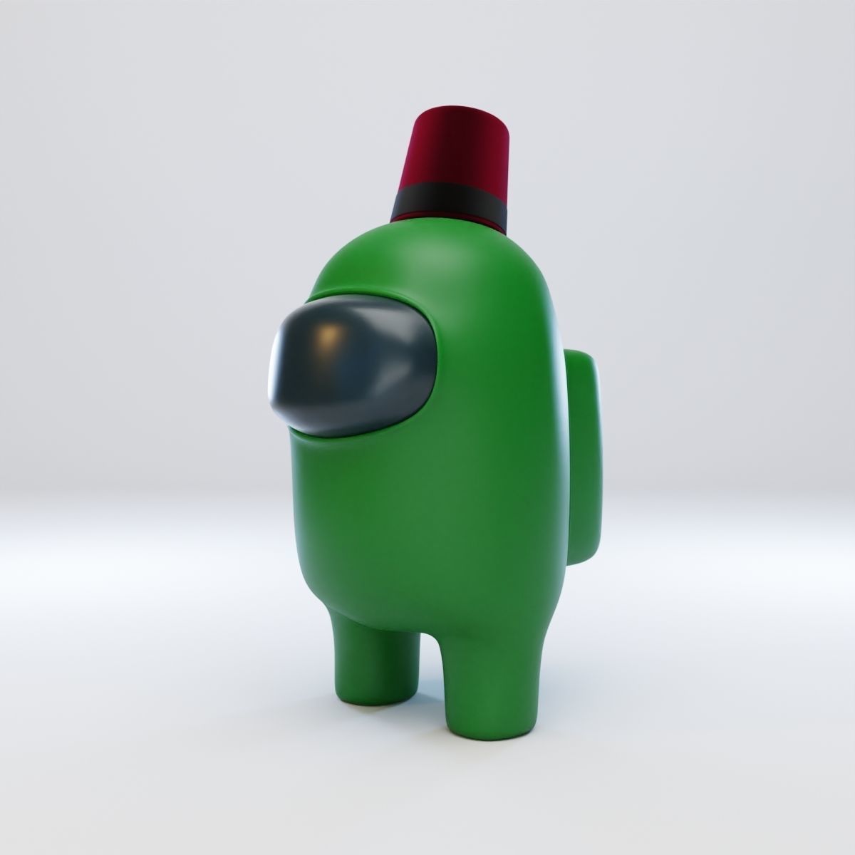 Among Us Fez Character 3D model_2
