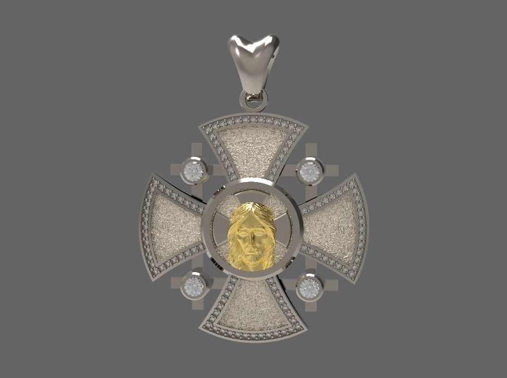 ROUND CROSS WITH THE FACE OF JESUS N - 133 3D print model_2