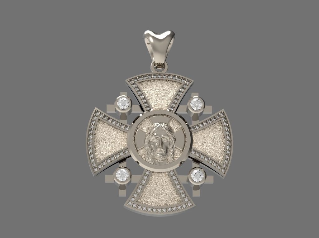 ROUND CROSS WITH THE FACE OF JESUS N - 133 3D print model_4