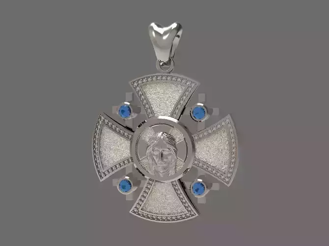 ROUND CROSS WITH THE FACE OF JESUS N - 133