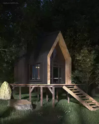 Photorealistic Forest Cabin