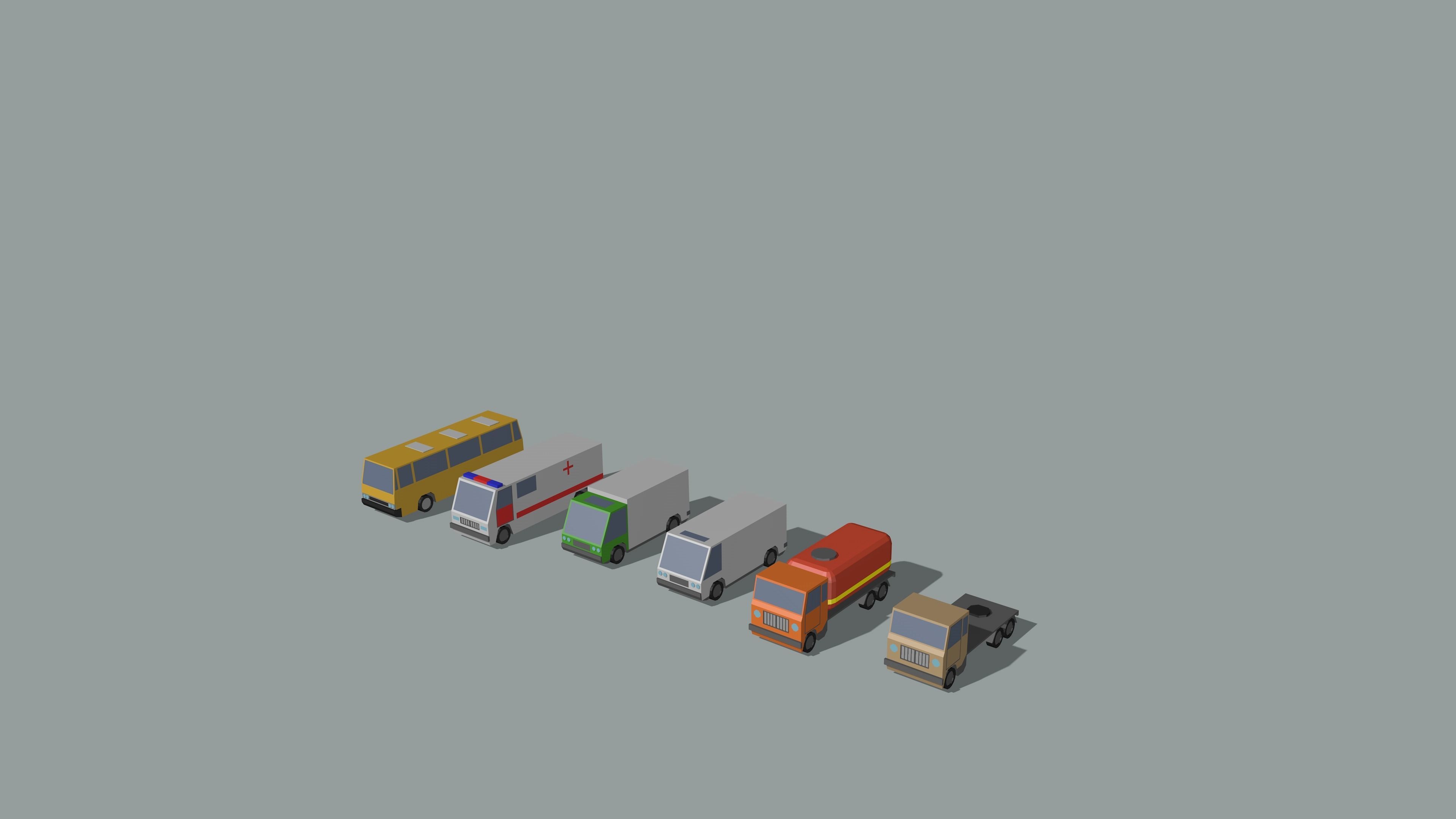 Cartoon low-Poly metropolis Low-poly 3D model_34