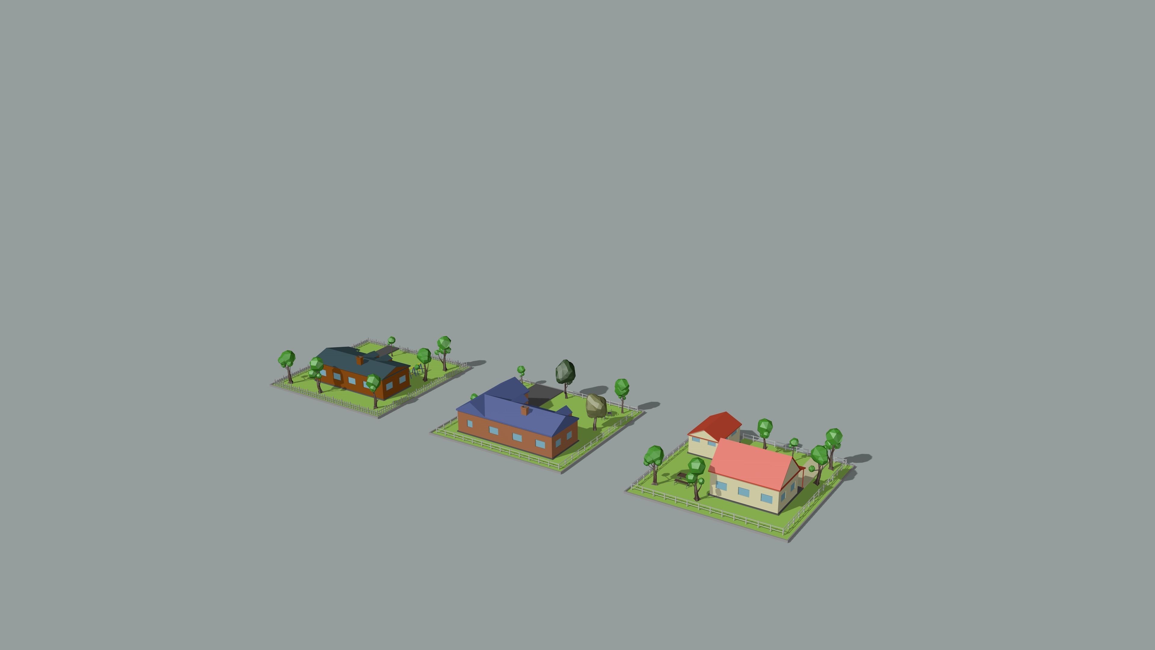 Cartoon low-Poly metropolis Low-poly 3D model_24