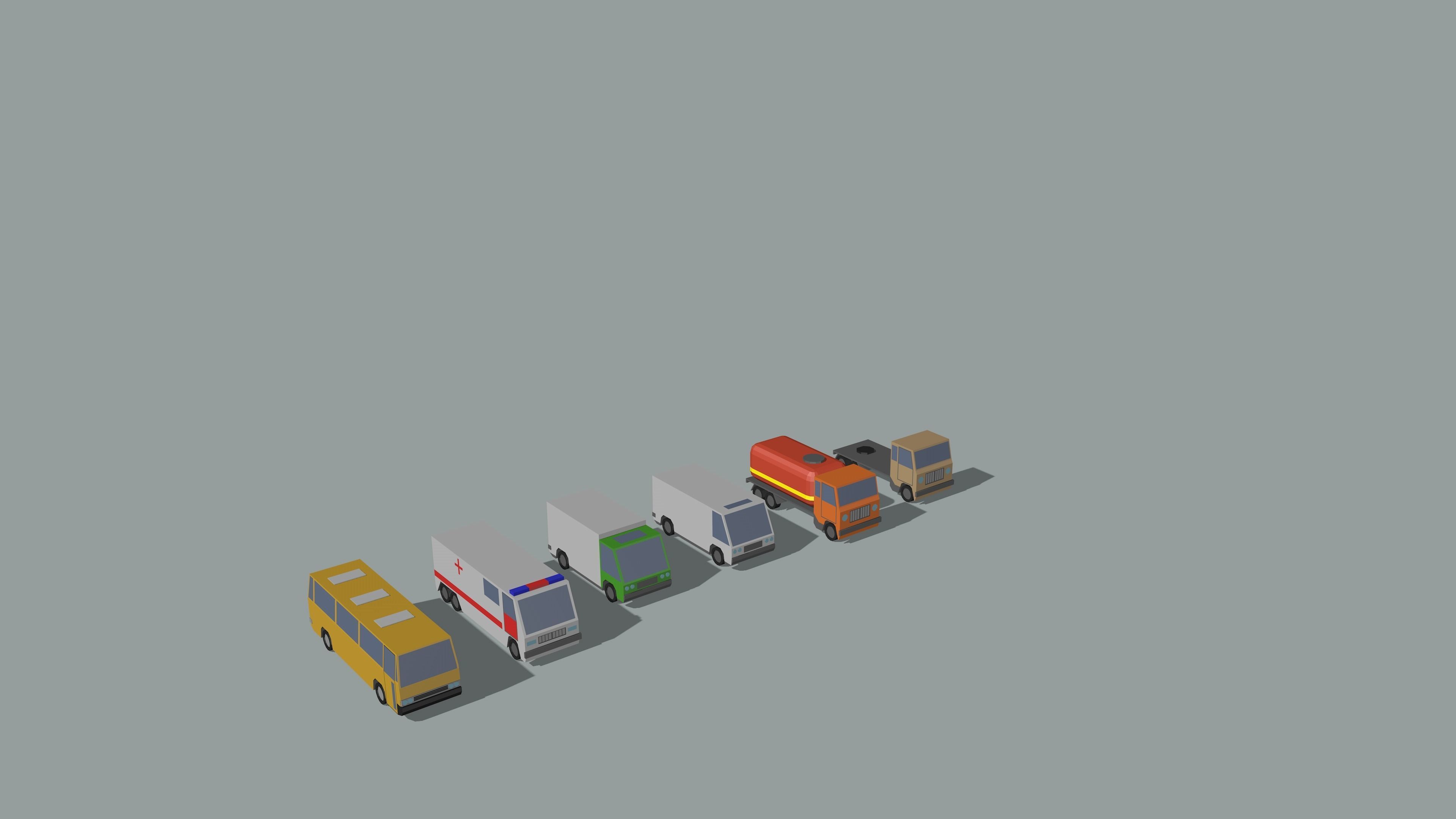 Cartoon low-Poly metropolis Low-poly 3D model_35