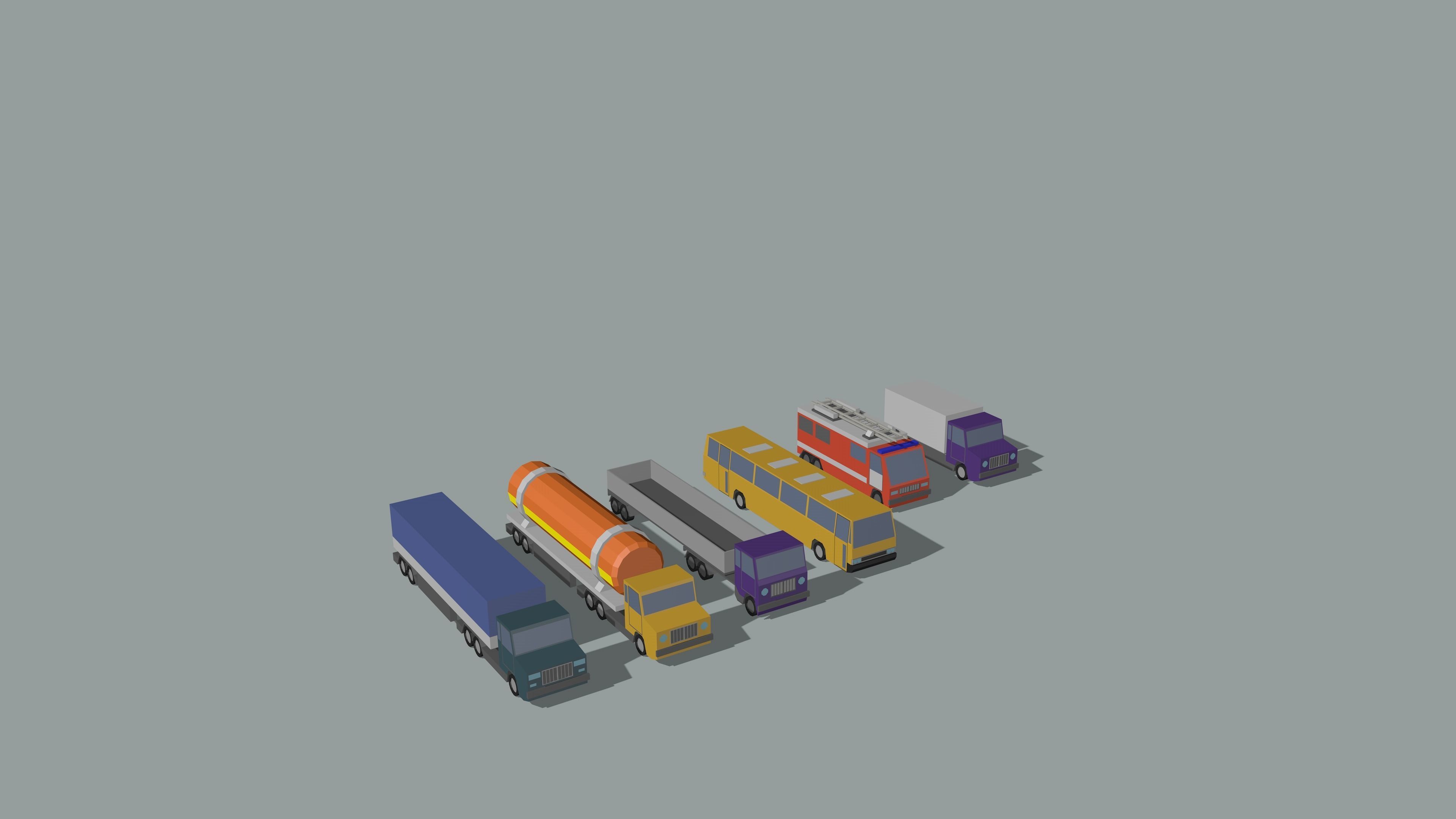 Cartoon low-Poly metropolis Low-poly 3D model_32