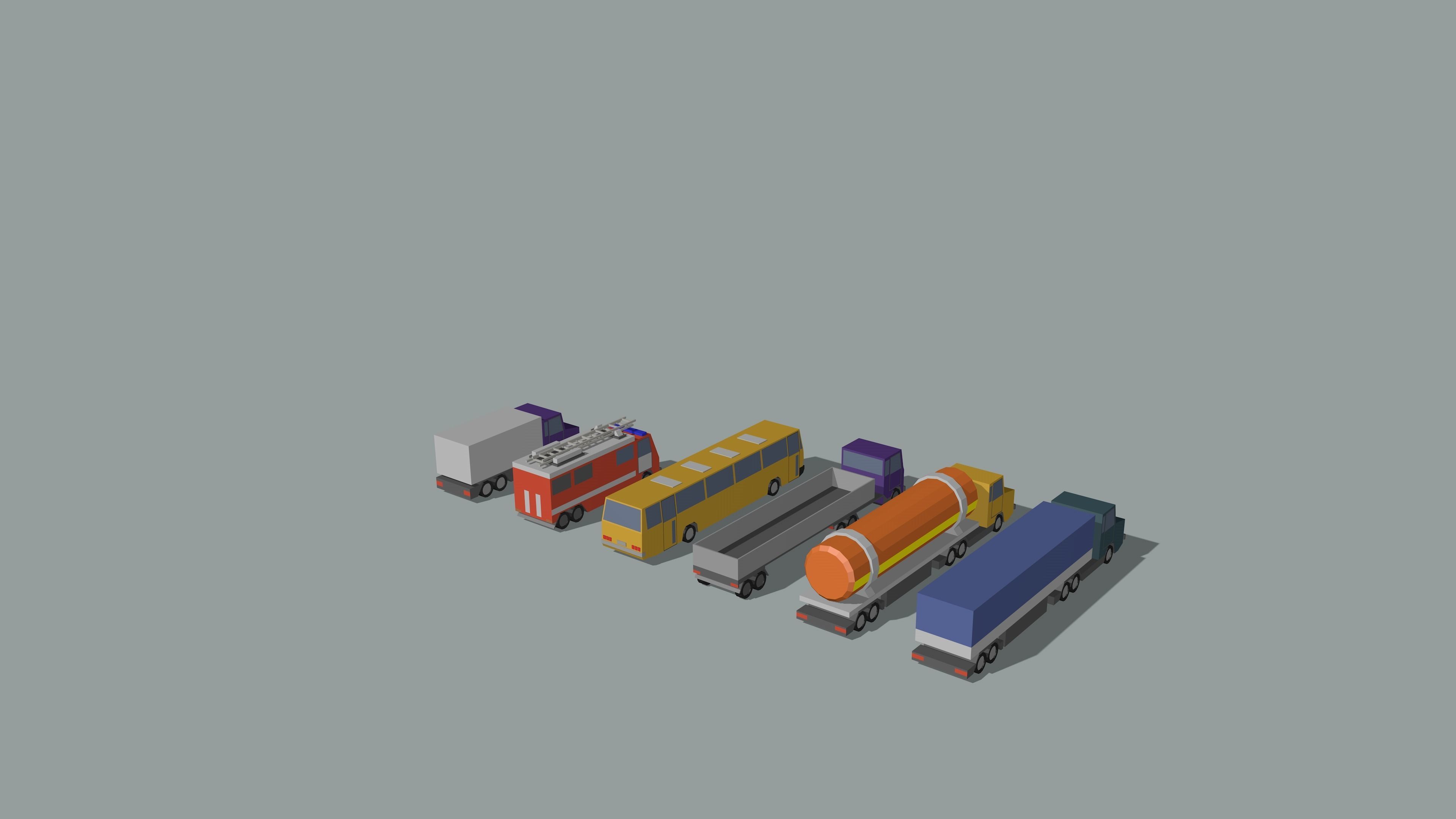 Cartoon low-Poly metropolis Low-poly 3D model_33