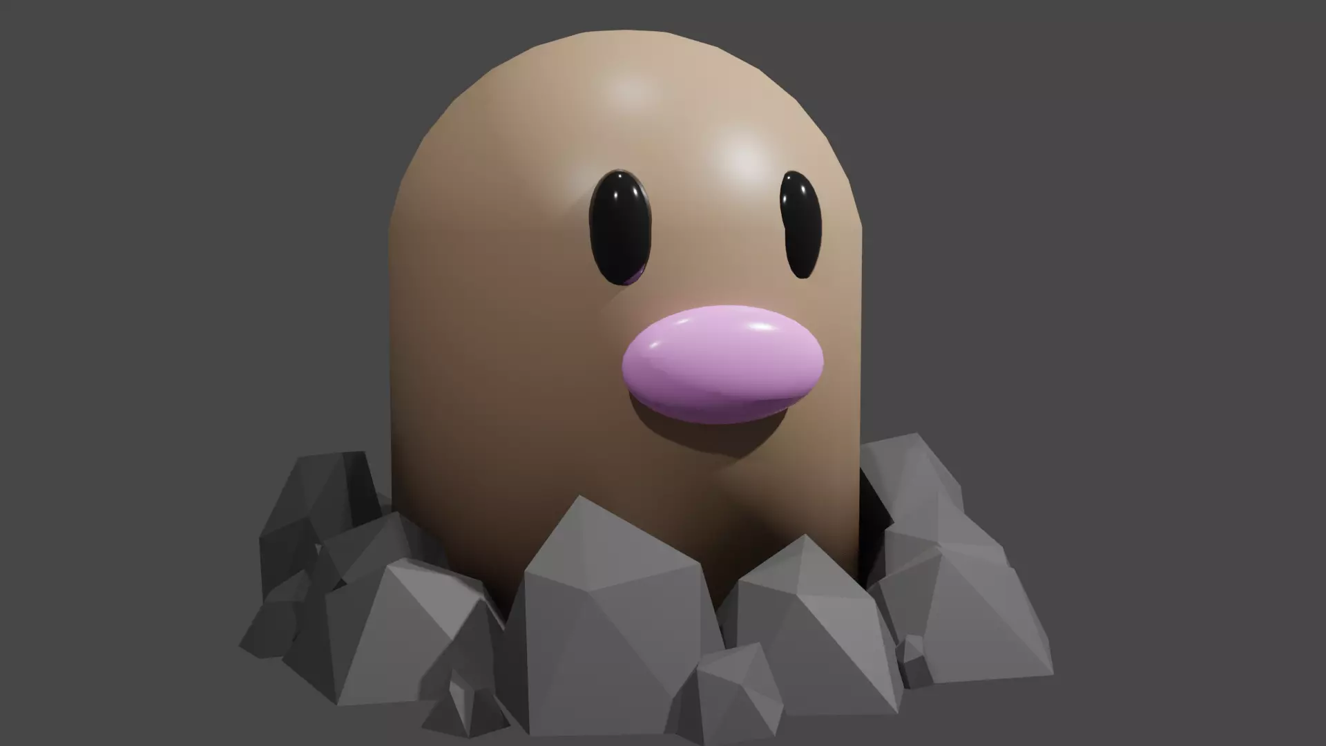 Diglett egg Free low-poly 3D model