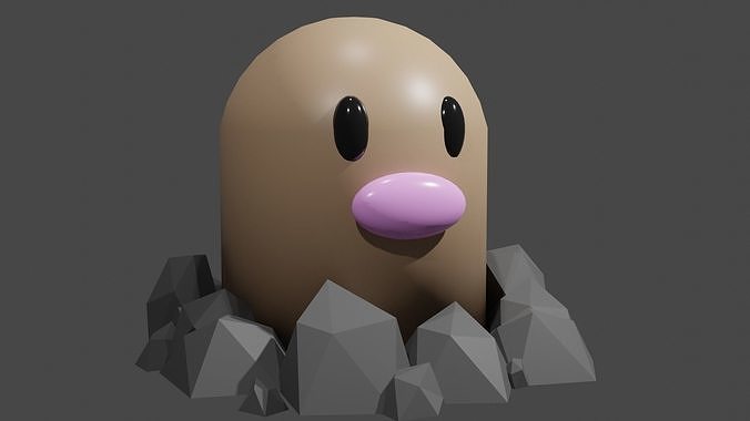 Diglett egg Free low-poly 3D model