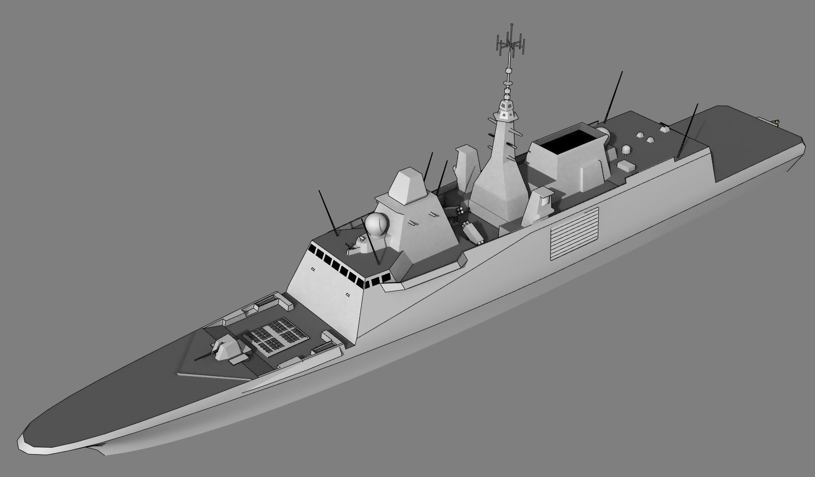 FFG Aquitaine FREMM class Low-poly 3D model_3