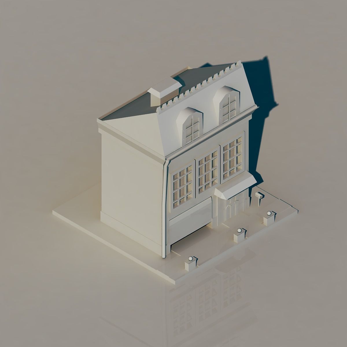 House Low-poly 3D model Low-poly 3D model_5