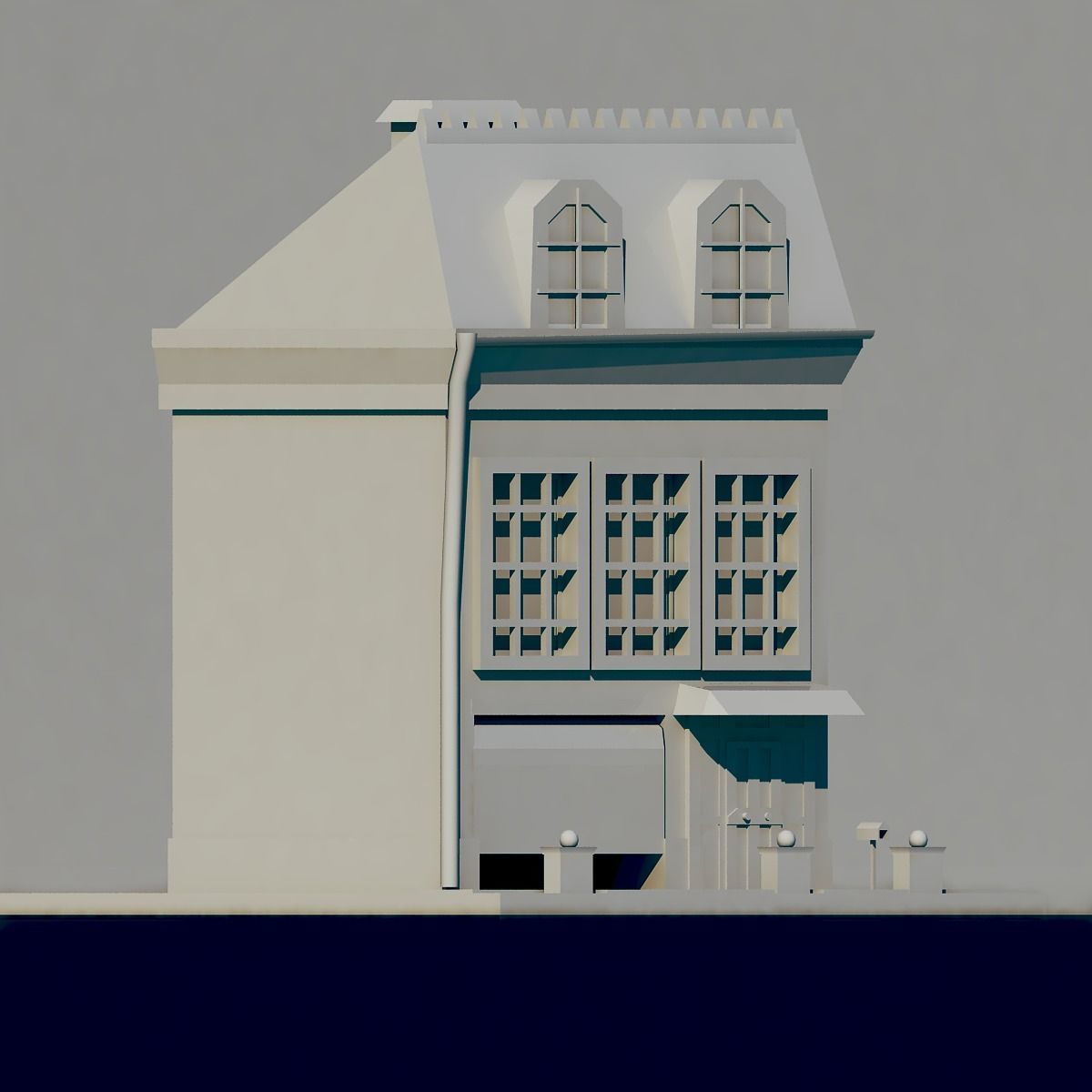 House Low-poly 3D model Low-poly 3D model_2