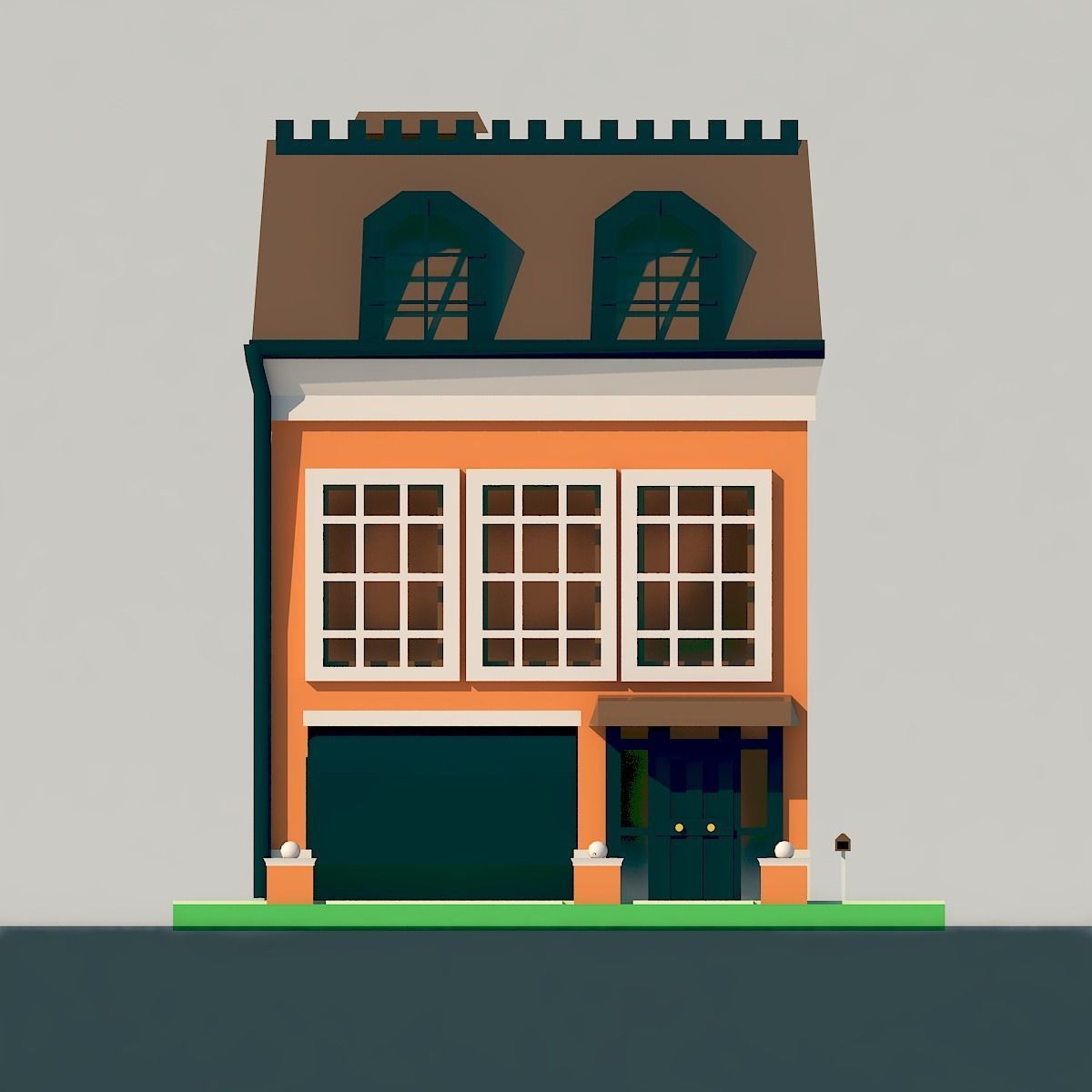 House Low-poly 3D model Low-poly 3D model_7