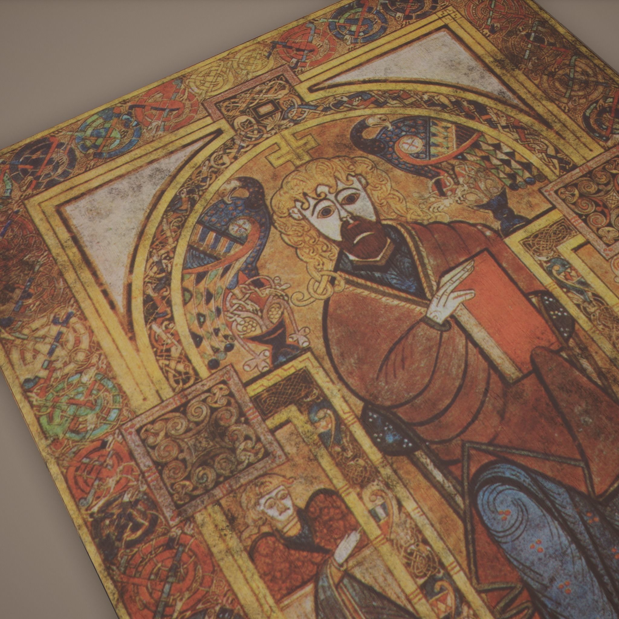 Medieval Designed Painting Low-poly 3D model_3