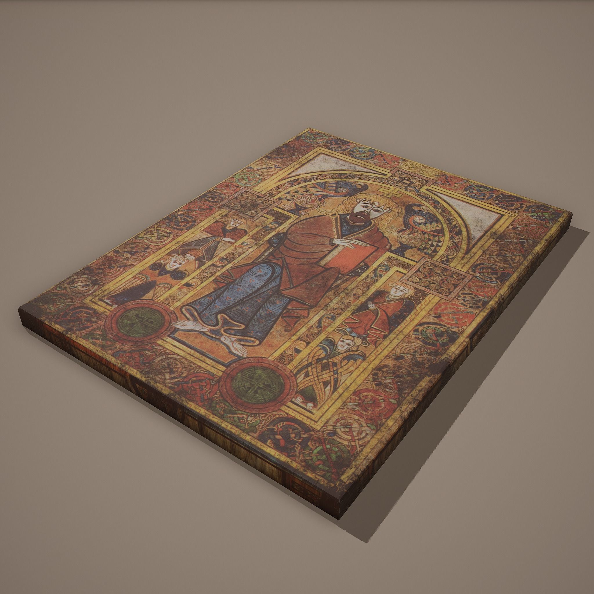 Medieval Designed Painting Low-poly 3D model_8