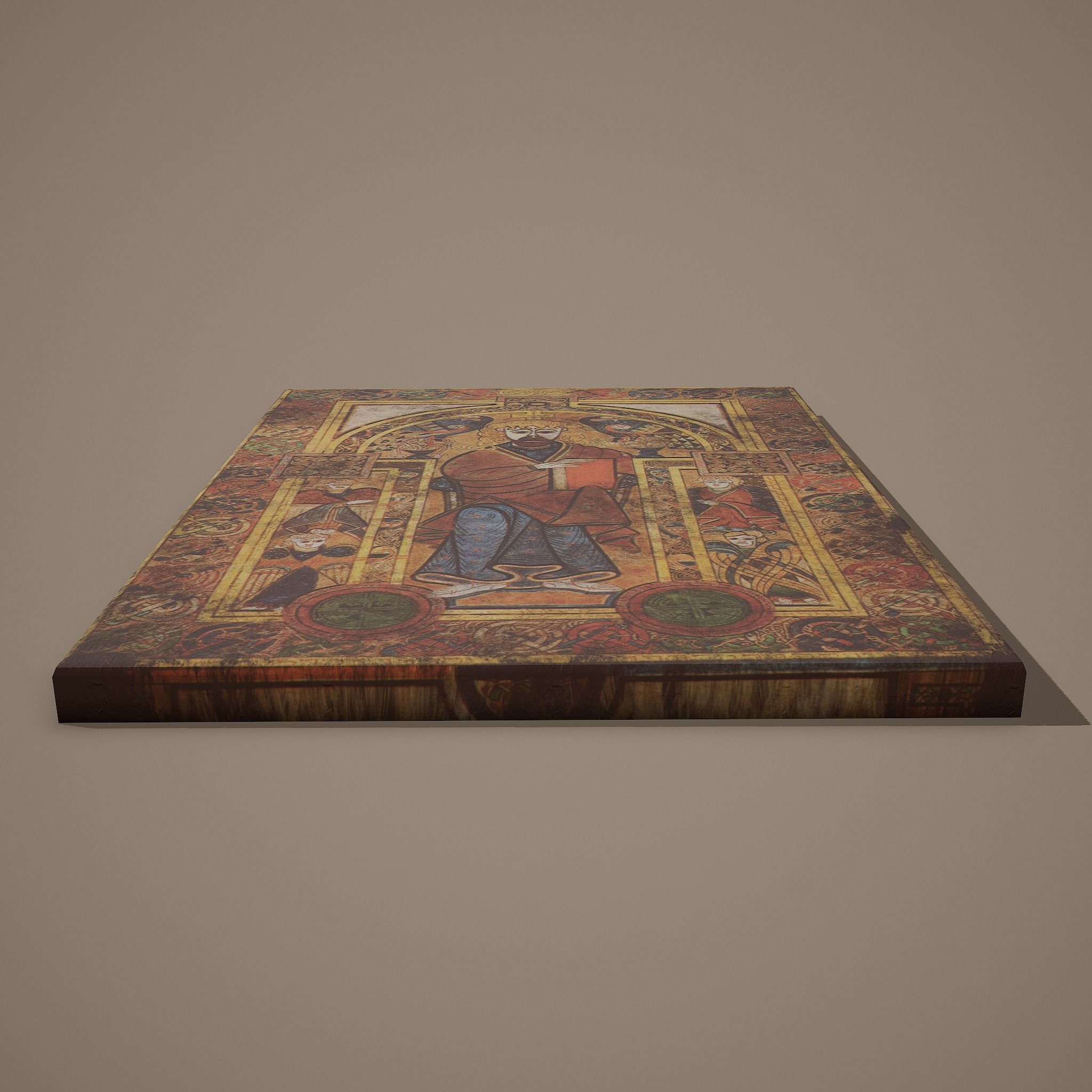 Medieval Designed Painting Low-poly 3D model_6